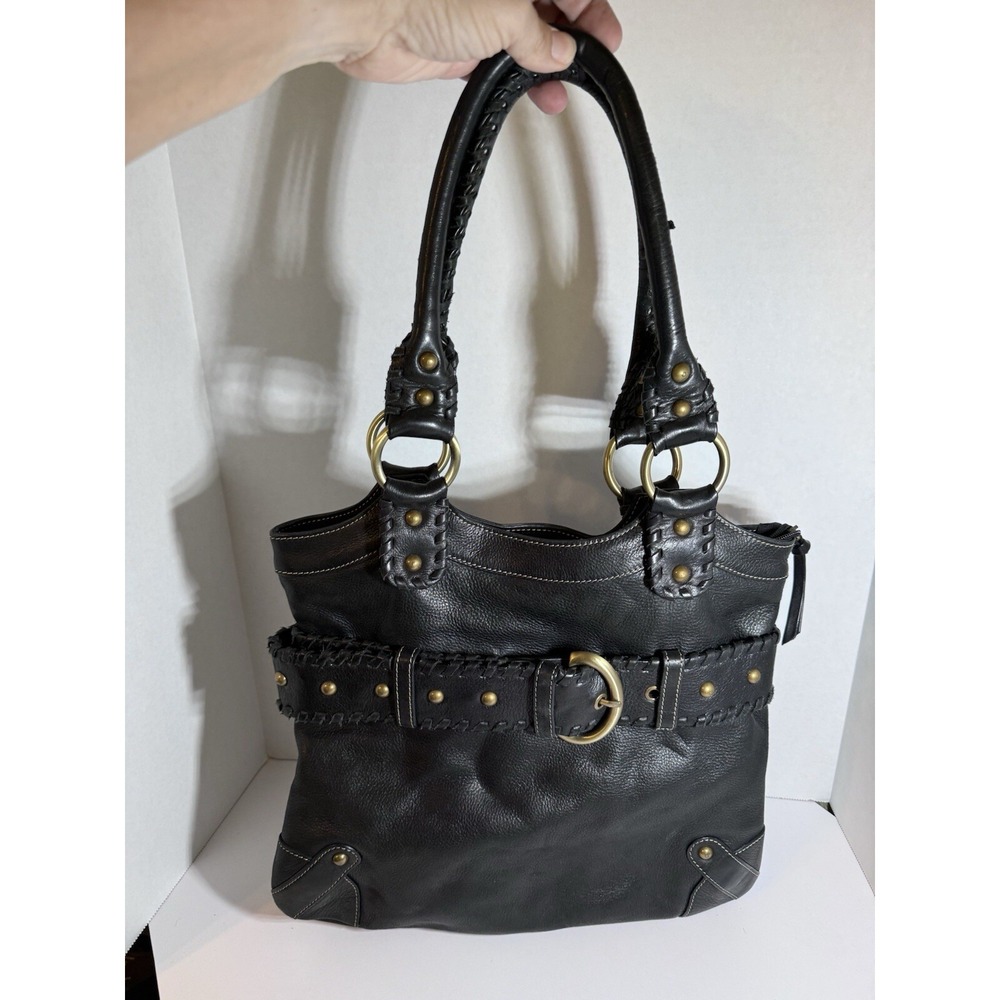 Clarks Belt Buckle Leather Purse Black